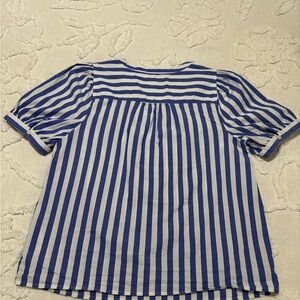 J. Crew Blue and White Striped Blouse